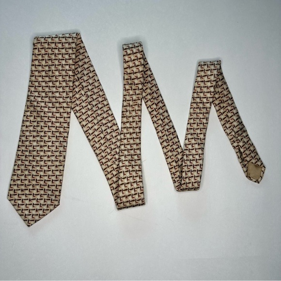 Geoffrey Beene Slim Silk Geometric Tie, Handmade Italy 3” - Picture 5 of 5